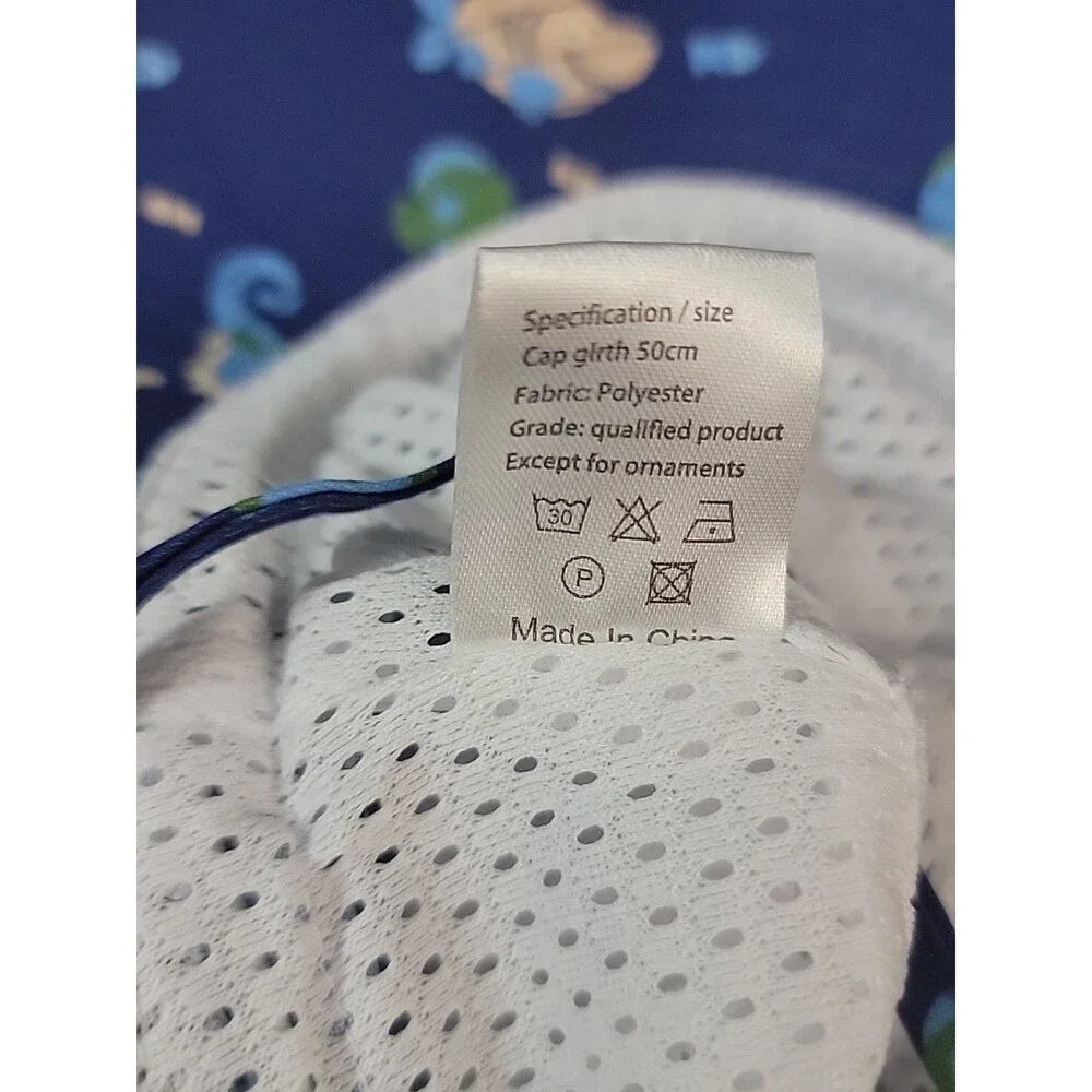 12-24M Baby Sun Hat UPF 50+ Protective Beach Wide Brim Baby Bucket Hat Sea Life